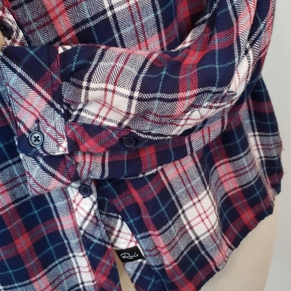 RAILS Plaid Flannel Button Front Top size S - Picture 4 of 7